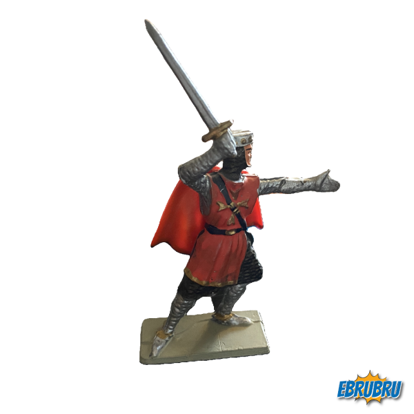 Chevalier avec cape et épée - Pied gris - Tunique rouge cape rouge STARLUX 6021