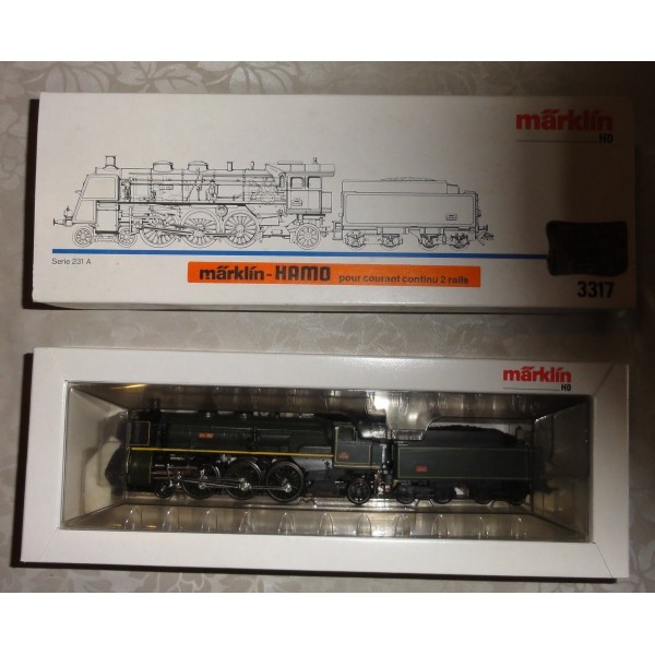 Märklin   LOCOMOTIVE  VAPEUR serie 231 A 995 sncf avec boite origine etat neuf  HAMO 2 rails