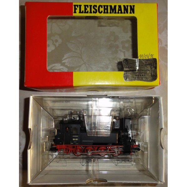 LOCOMOTIVE VAPEUR FLEISCHMANN 4098   0-8-0 STEAM LOCO  Dampflok, BR 98 811  GtL 4/4   S5-529  Spur H0 – OVP 