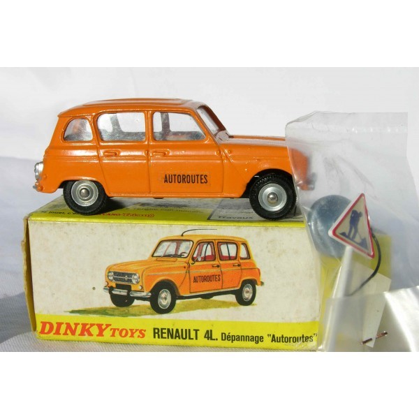 VOITURE 4L RENAULT DÉPANNAGE AUTOROUTES  DINKY TOYS RÉF 518 A ORANGE