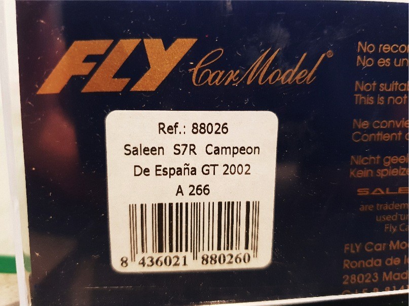 FLY 88026 SALEEN S7R CAMPEON DE ESPANA GT 2002 A 266