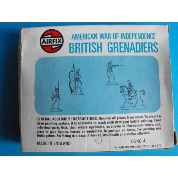 AIRFIX BLUE BOX BRITISH GRENADIERS AMERICAN WAR