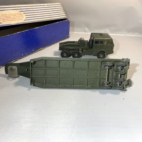 TRACTEUR BERLIET AVEC GLACES ET SEMI REMORQUE PORTE CHAR DINKY TOYS RÉF 890