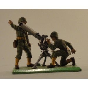 SOLDATS AMERICAINS MORTIER + SERVANT BRITAINS