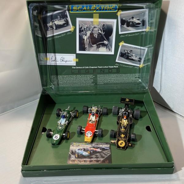 The Genius Of Colin Chapmann Team Lotus Triple Pack SCALEXTRIC  C4184A