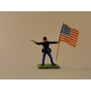 NORDISTE PORTE DRAPEAU AVEC REVOLVER BRITAINS