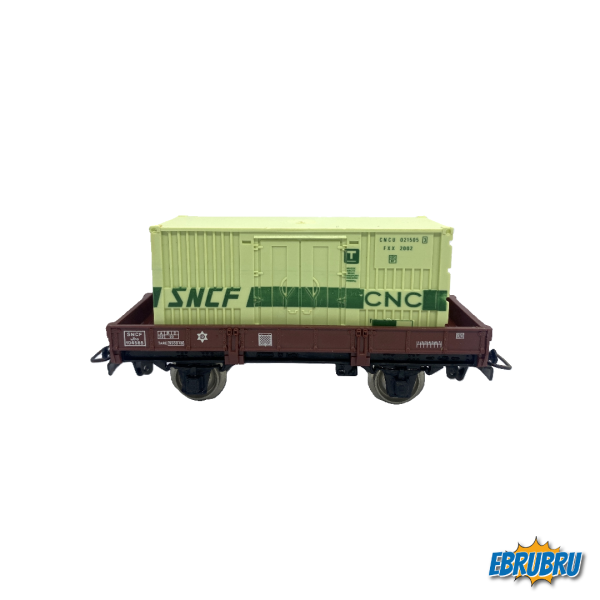 Wagon plat avec container CNC Sncf JOUEF 6454