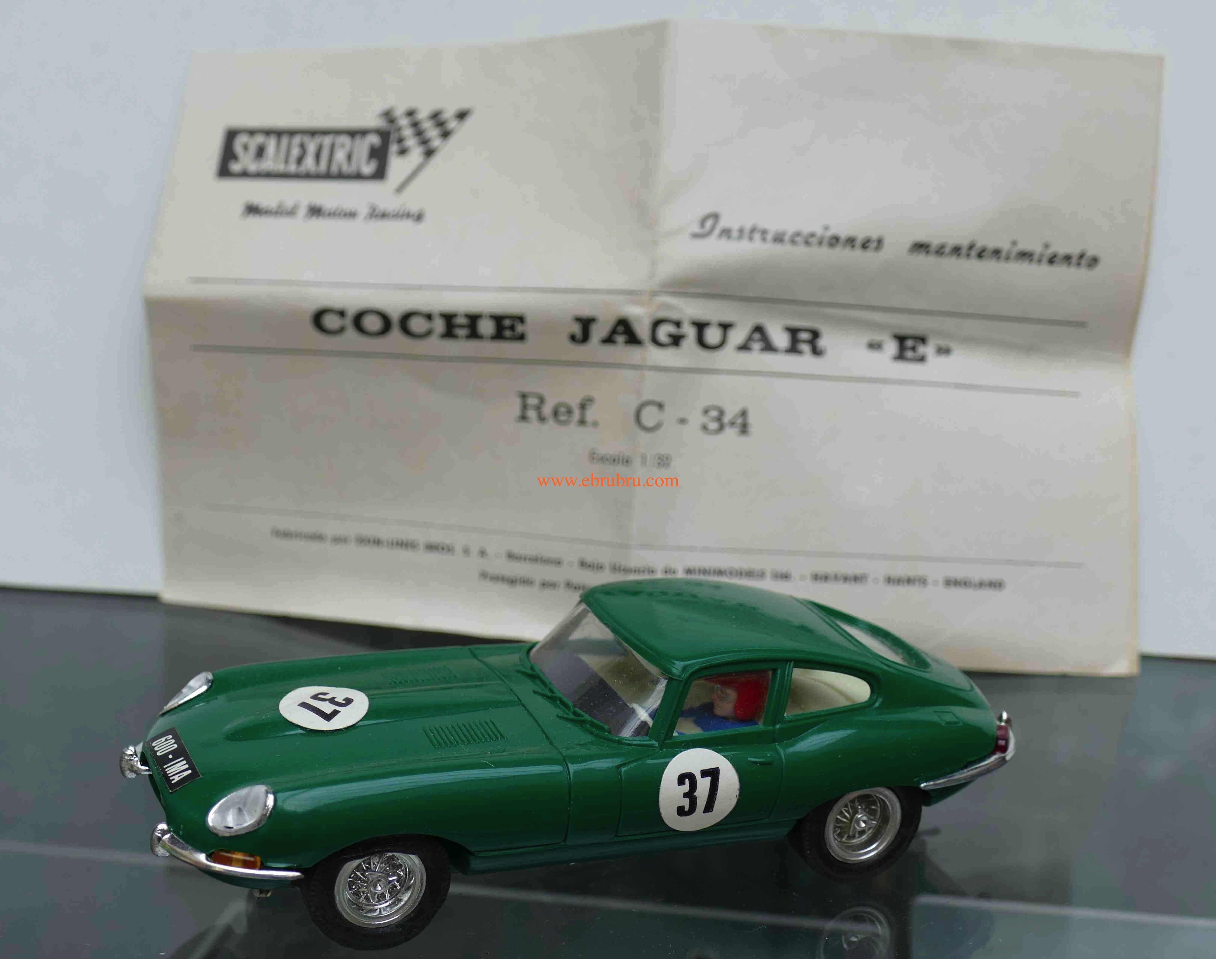 JAGUAR E VERTE SCALEXTRIC  EXIN REF C 34