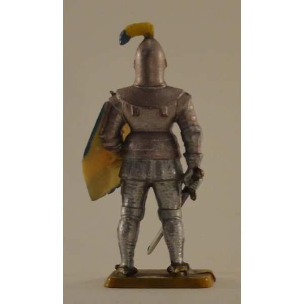 PIETON CHEVALIER EN ARMURE AVEC ÉPÉE SOCLE OCRE PIEDS IVOIRINE STARLUX MOYEN ÂGE