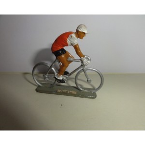 Cycliste Starlux coureur avec casquette  maillot orange