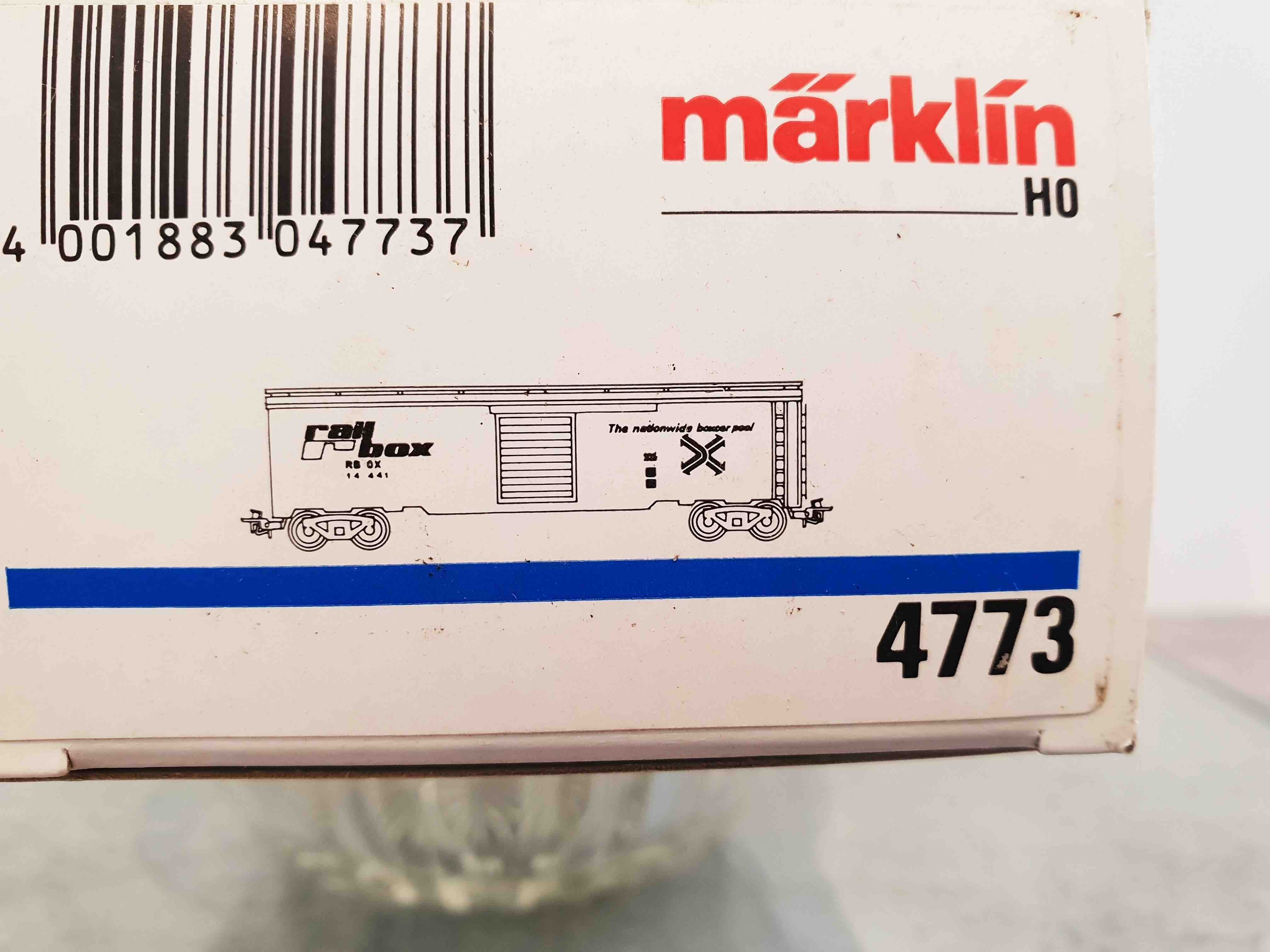 MARKLIN 4773 WAGON COUVERT RAIL BOX