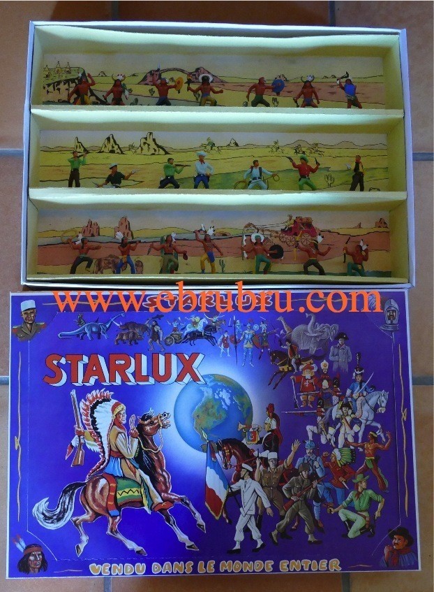 GRANDE BOÎTE STARLUX WESTERN BLEU 21 FIGURINES