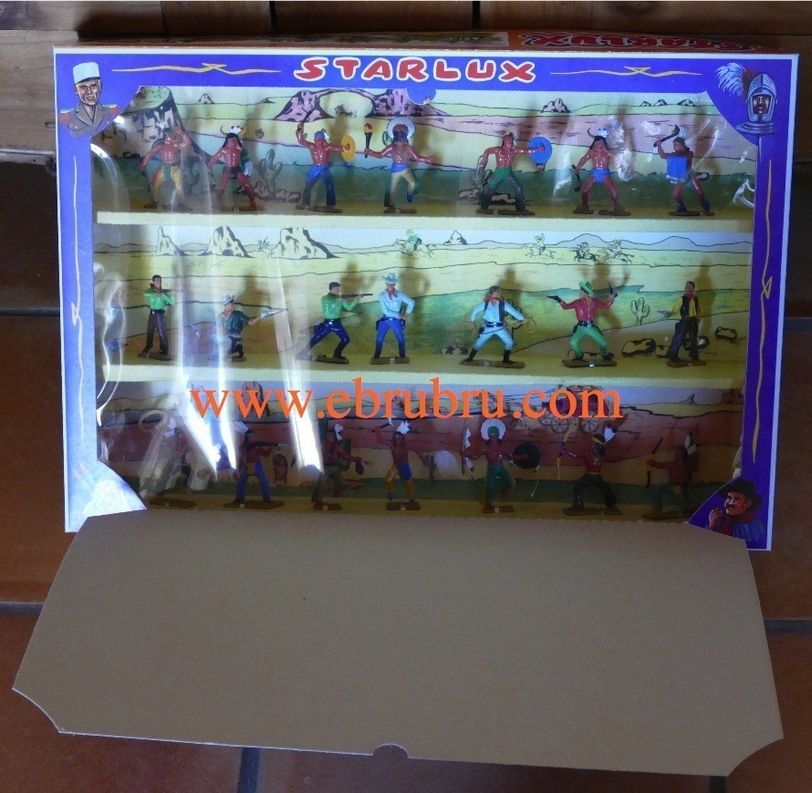 GRANDE BOÎTE STARLUX WESTERN BLEU 21 FIGURINES