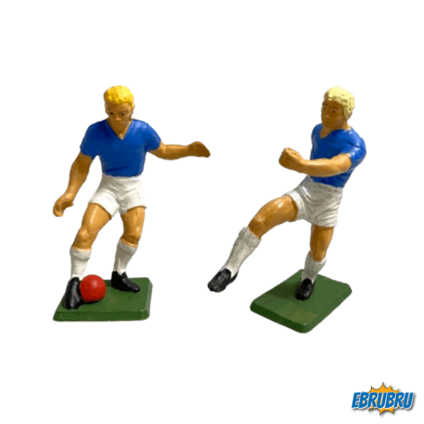 Deux footballeurs bleu et blanc  Starlux