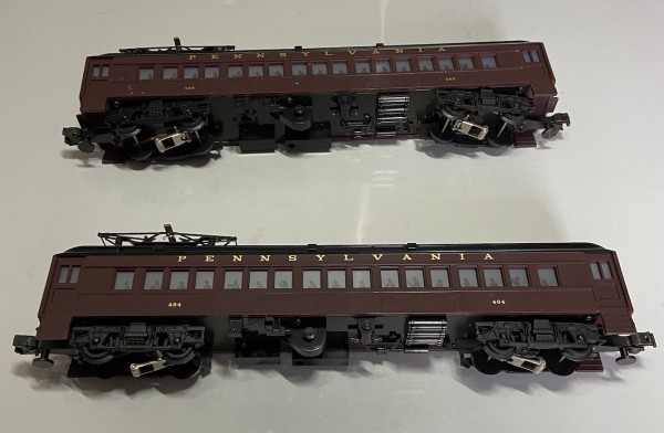  Pennsylvania PRR 6-18310 multiple-unit commuter cars #484/485 Lionel 2 car