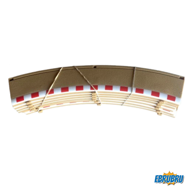 6 bordures extérieures Courbe R2 45° SCALEXTRIC C8228 sans boîte 