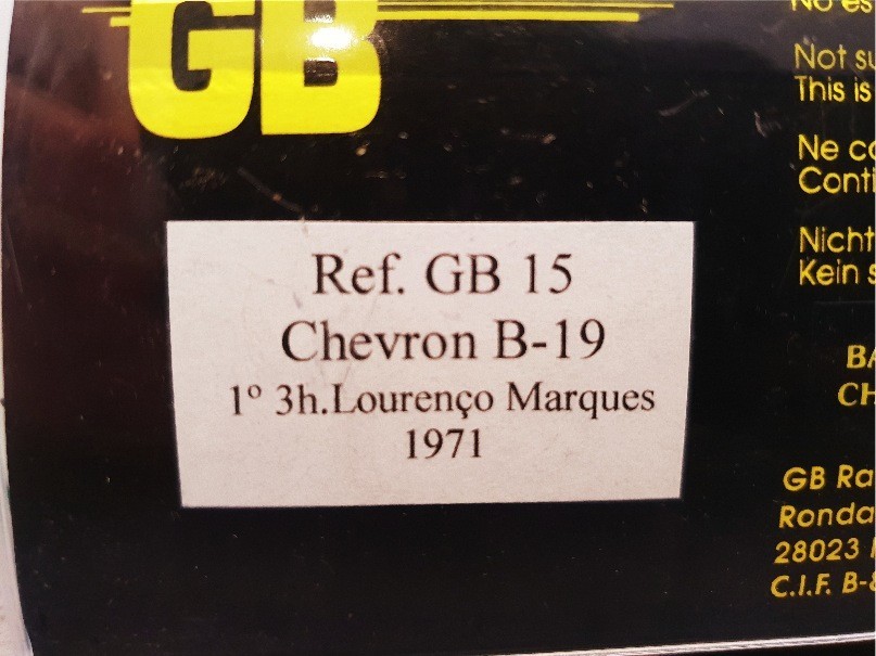 FLY GB15 CHERON B-19 3H LOURENCO MARQUES 1971