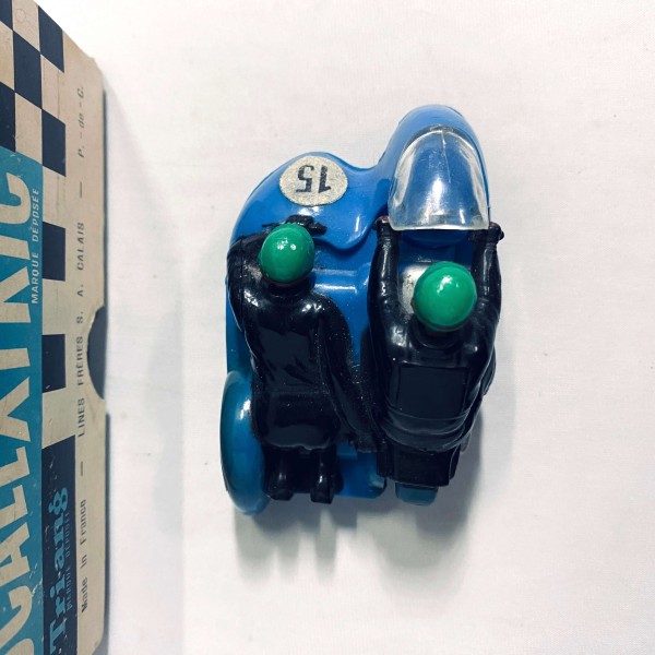 Sidecar Typhoon bleu - casque vert - Scalextric Ref B1