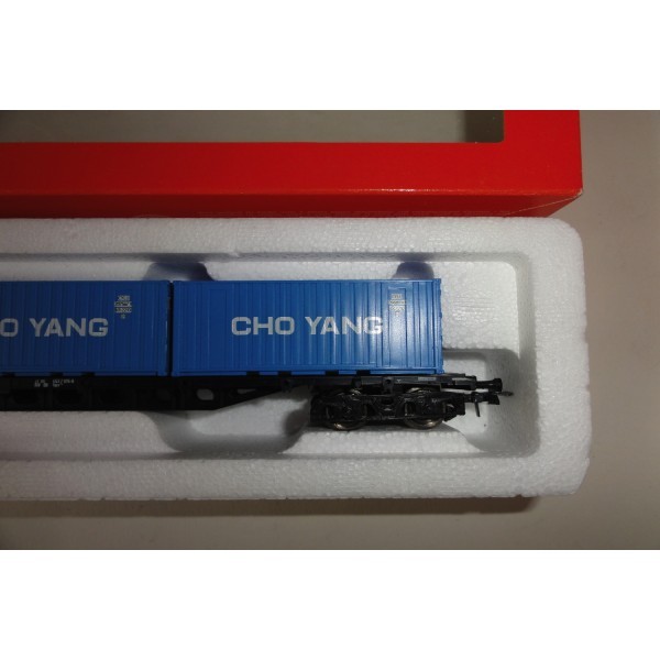 WAGON PLAT TRANSPORT DE CONTAINER CHO YANG ROCO RÉF 46780