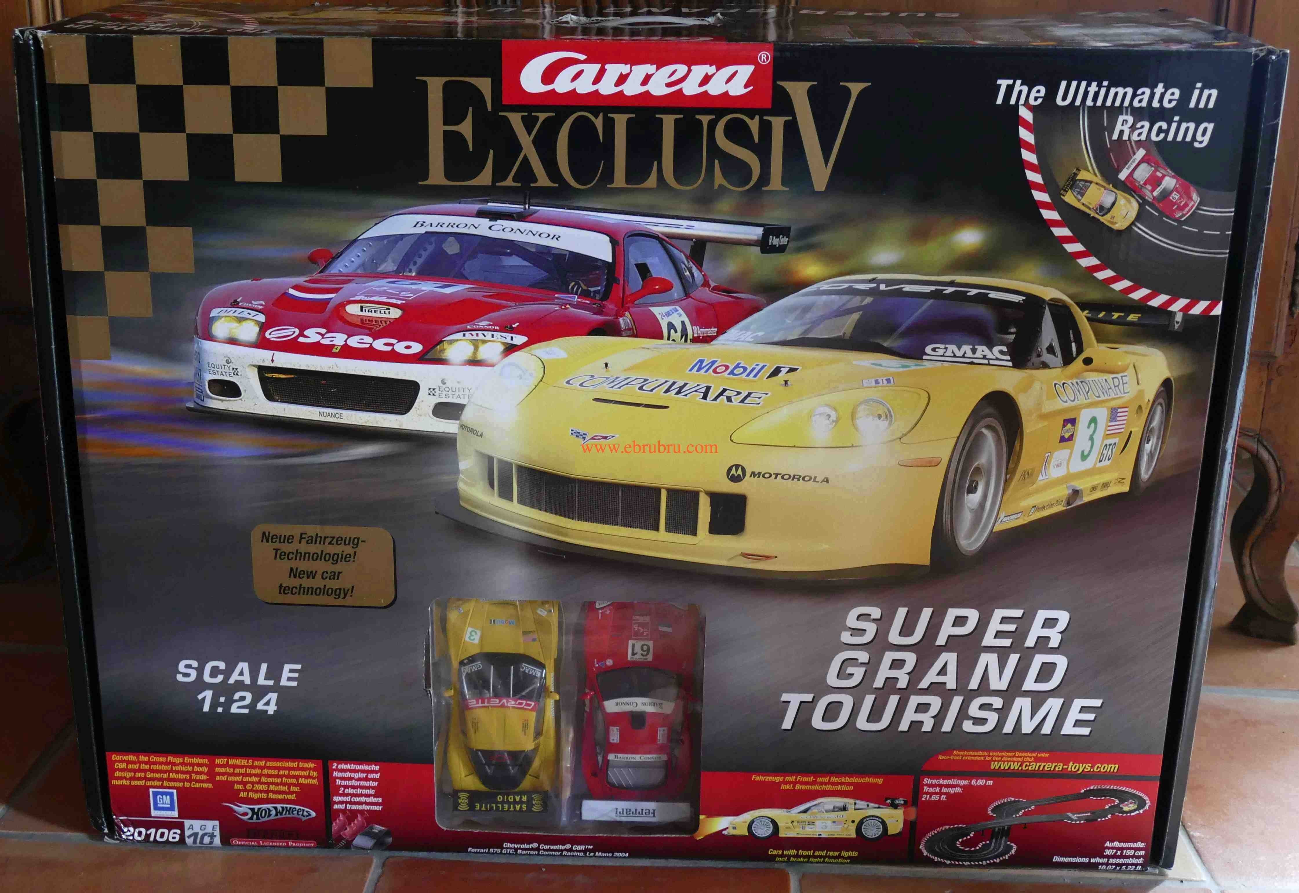 Coffret CARRERA Set 20106 -Super Grand Tourisme- Chevrolet Corvette C6R & Ferrari 575 GTC