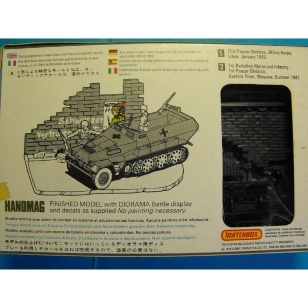 HANOMAG SDKFZ 251/1  MATCHBOX  1/72 EME