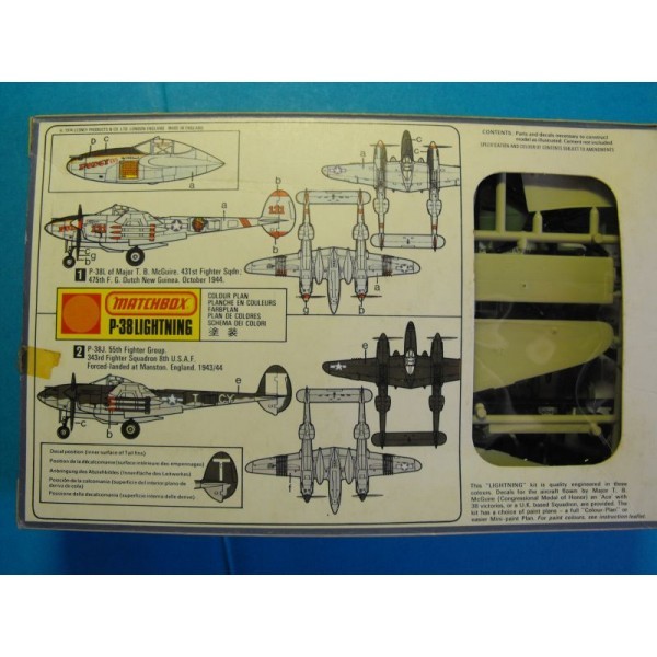 P 38  LIGHTNING  MATCHBOX 1/72 EME
