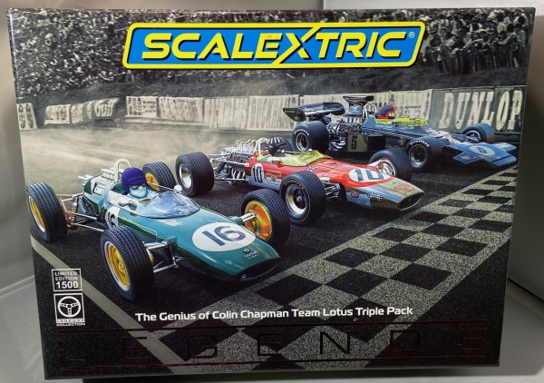 The Genius Of Colin Chapmann Team Lotus Triple Pack SCALEXTRIC  C4184A