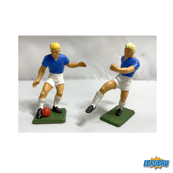 Deux footballeurs bleu et blanc  Starlux
