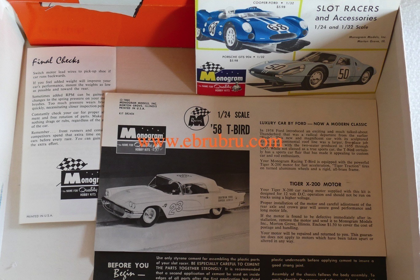 58 T-BIRD SLOT CAR 1/24 MONOGRAM REF SR2404 - 698 BOX