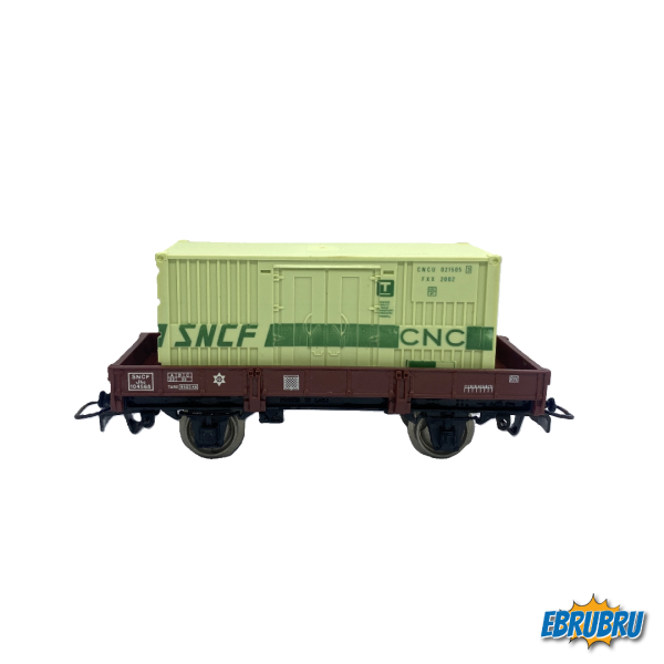 Wagon plat avec container CNC Sncf JOUEF 6454