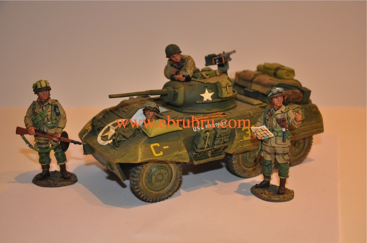 D DAY  U.S. M8 GREYHOUND ARMORED CAR SET KING & COUNTRY DD038