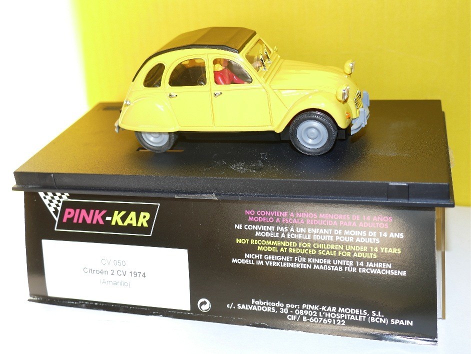 CITROEN 2 CV 1974 JAUNE PINK KAR RÉF CV 050