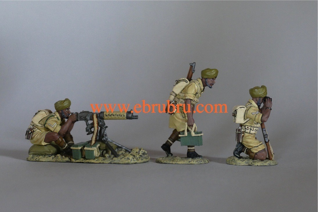 BRITISH 8TH ARMY  INDIAN ARMY MACHINE GUN SET  KING & COUNTRY EA014