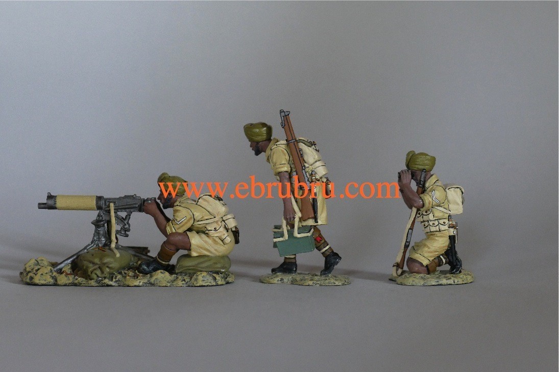 BRITISH 8TH ARMY  INDIAN ARMY MACHINE GUN SET  KING & COUNTRY EA014