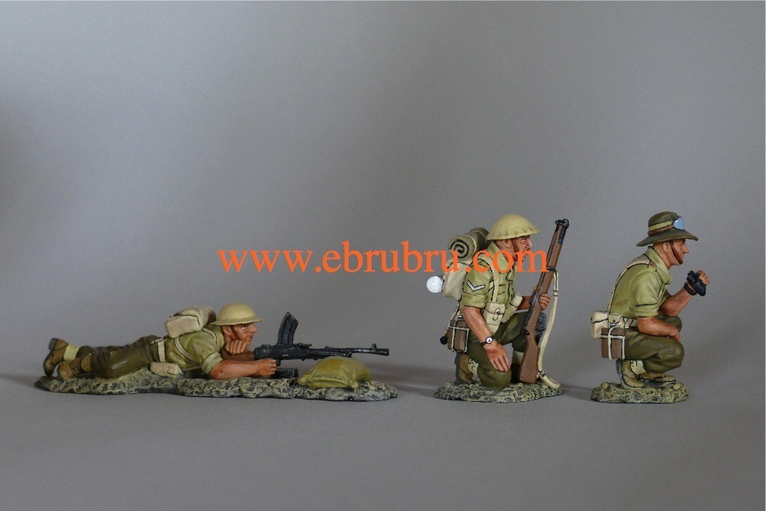 BRITISH 8TH ARMY BRITISH BREN GUN & CREW KING & COUNTRY EA006