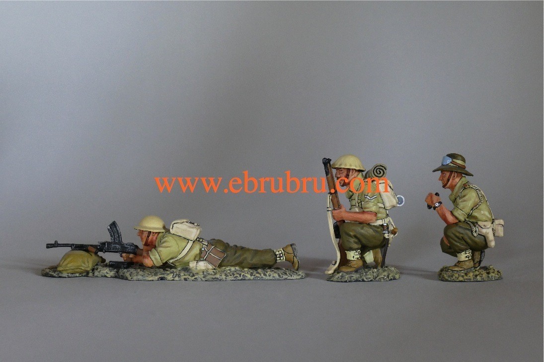 BRITISH 8TH ARMY BRITISH BREN GUN & CREW KING & COUNTRY EA006