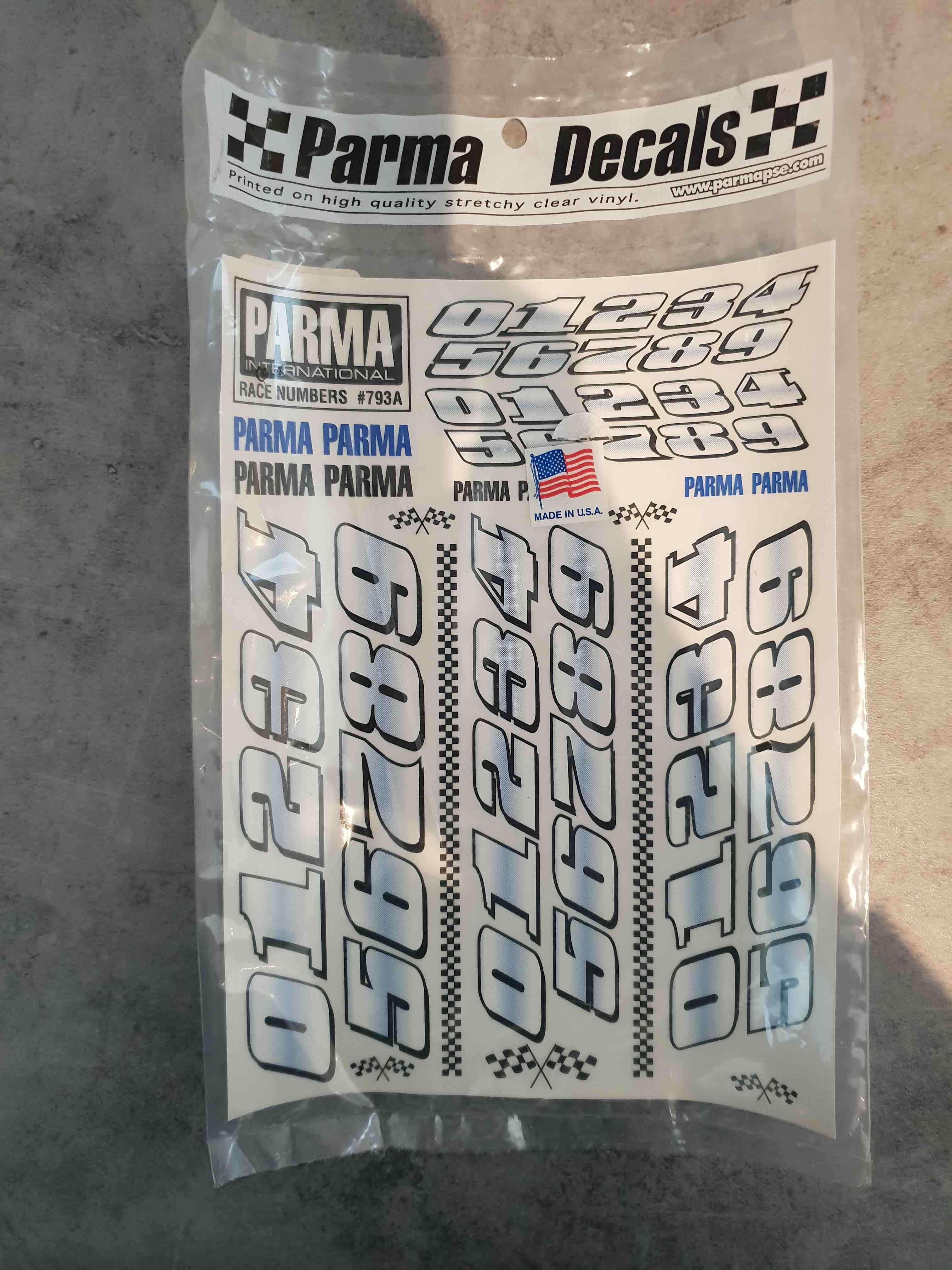 PARMA  INTERNATIONAL DECALS RACE NUMBERS 793A