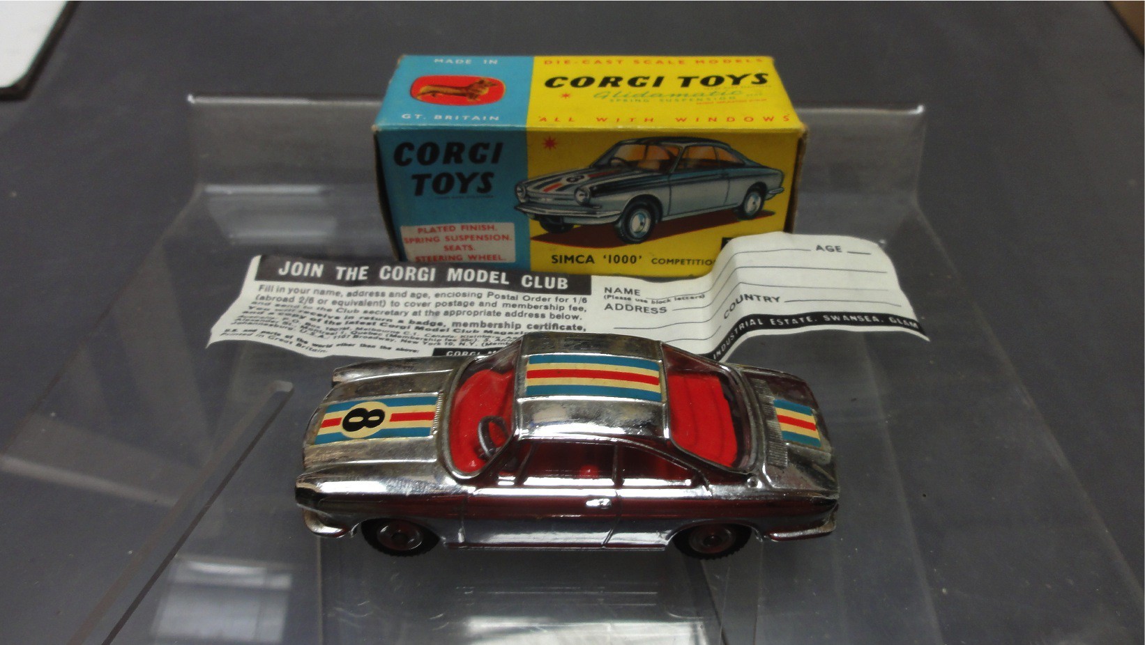 SIMCA 1000  competition model  Corgi toys ref 315