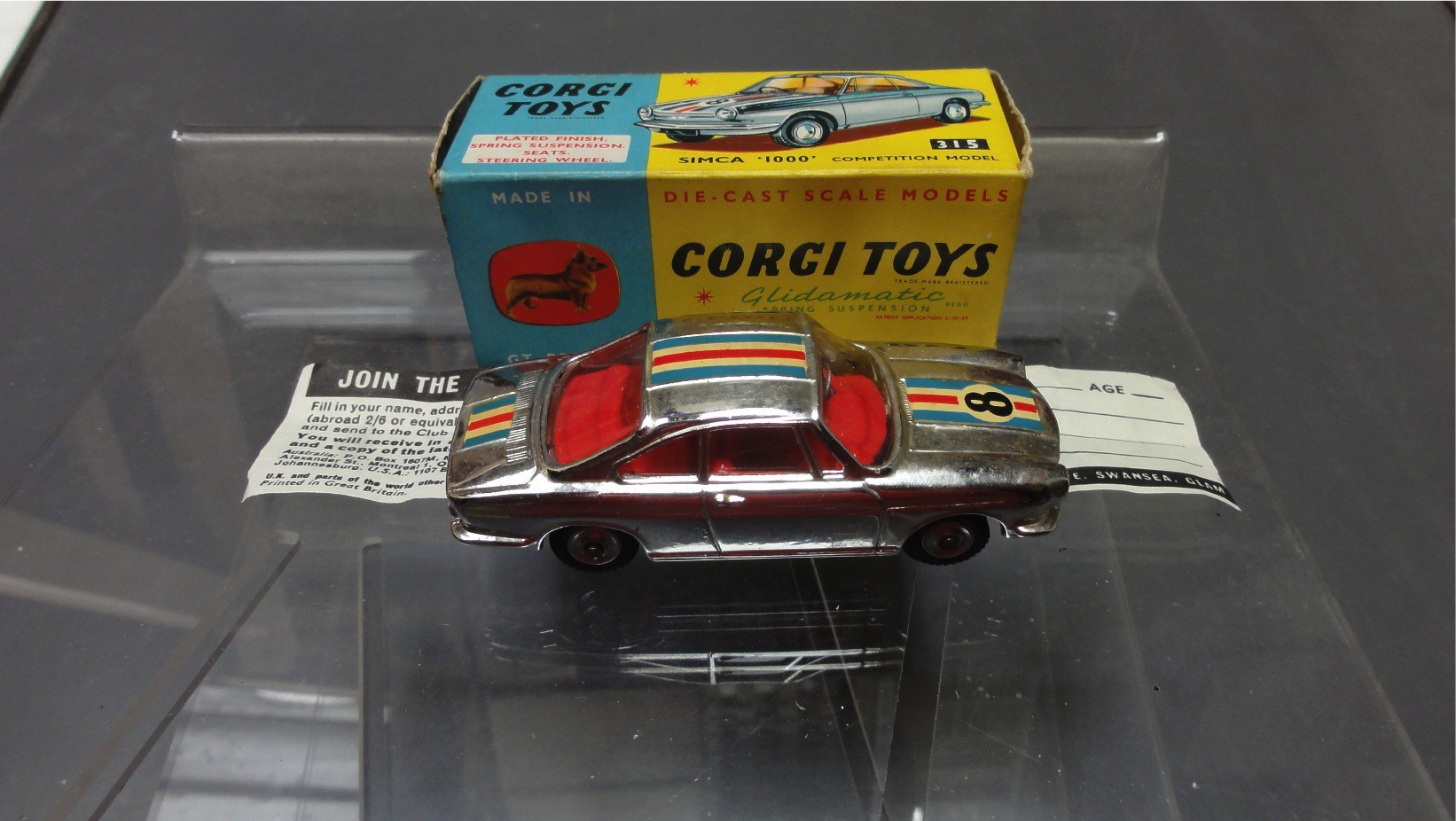 SIMCA 1000  competition model  Corgi toys ref 315