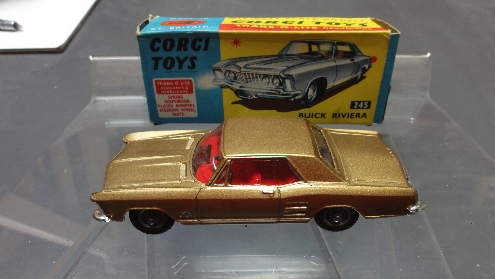 Buick Riviera gold Corgi toys ref 245