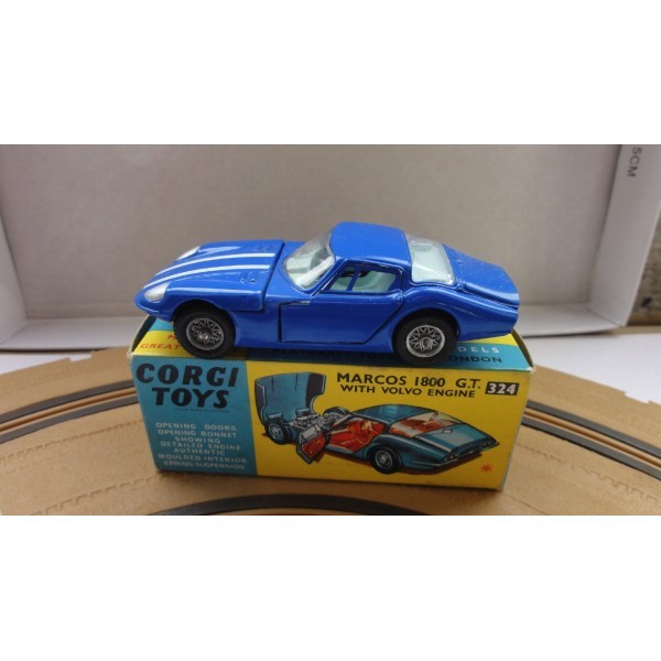 MARCOS 1800 GT AVEC MOTEUR VOLVO BLEU  CORGI TOYS RÉF 324