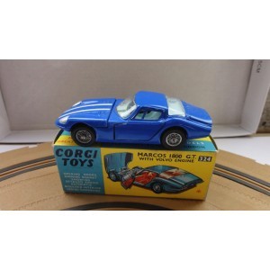 MARCOS 1800 GT AVEC MOTEUR VOLVO BLEU  CORGI TOYS RÉF 324