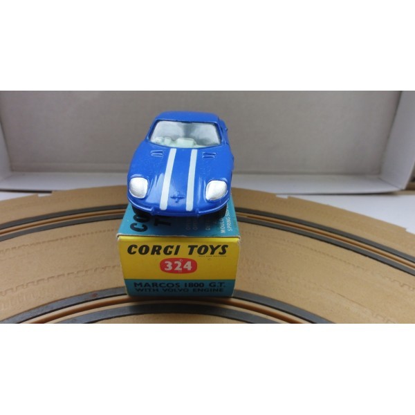 MARCOS 1800 GT AVEC MOTEUR VOLVO BLEU  CORGI TOYS RÉF 324