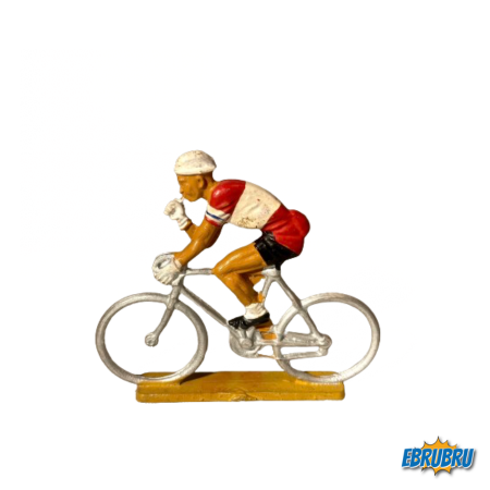 Coureur s'alimentant - Maillot rouge et blanc - STARLUX 