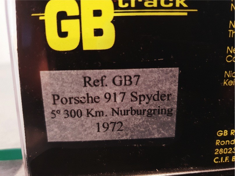 FLY GB7 PORSCHE 917 SPYDER 5 300KM NURBURGRING 1972