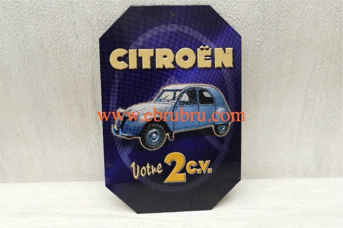 PLAQUE METAL DINKY TOYS ATLAS CITROEN VOTRE 2CV