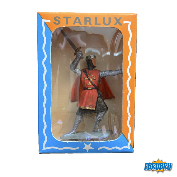 Chevalier avec cape et épée - Pied gris - Tunique rouge cape rouge STARLUX 6021