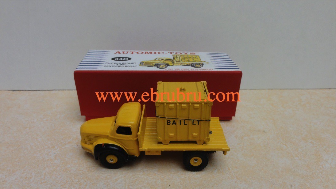 CAMION PLATEAU BERLIET AVEC CONTAINER  BAILLY DINKY AUTOMIC TOYS REF 34B