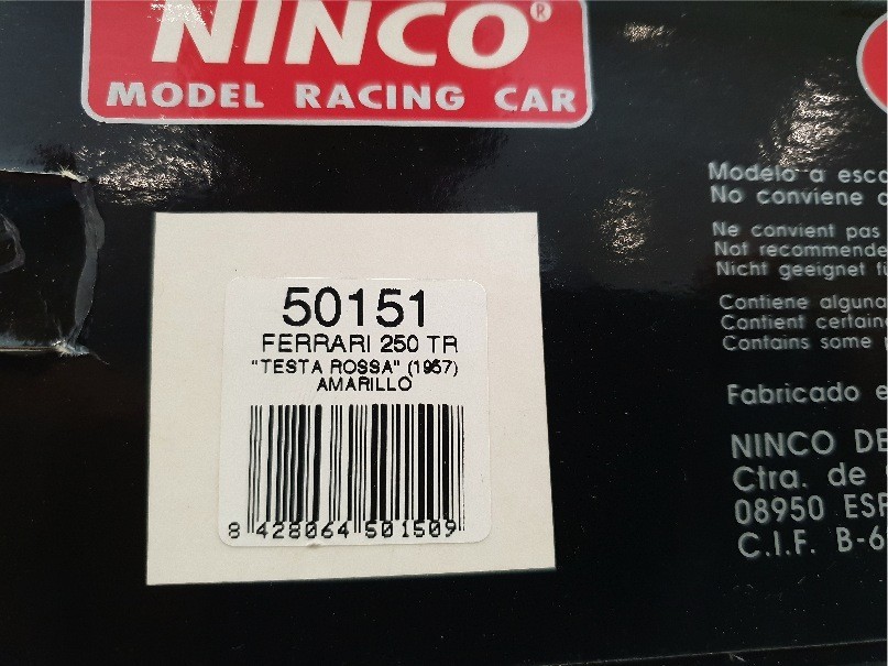 NINCO 50151 FERRARI 250 TR TESTA ROSSA 1957 AMARILLO