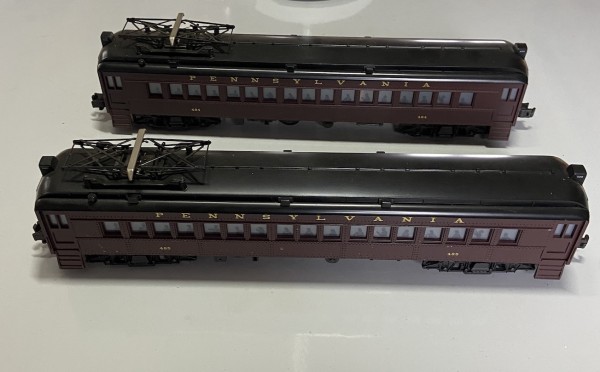  Pennsylvania PRR 6-18310 multiple-unit commuter cars #484/485 Lionel 2 car